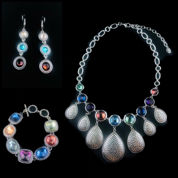 Multi colored stones Necklace, Bracelet, Earrings - Picture 9 of 9